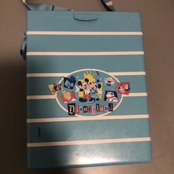 Disney Popcorn Bucket 65th Anniversary Blue Retro Stripe Box Mickey Disneyland