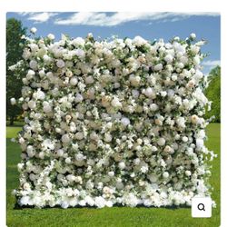 roseytime 5D artificial white and green flower wall