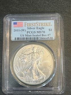 2011-W Silver Eagle PCGS MS70 First Strike from mint sealed box