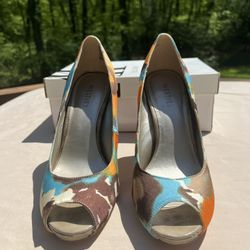 Westies Emmy Women’s Peep Toe Multi Color High Heel Shoe Size 9