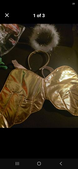 Gold angel wings and halo