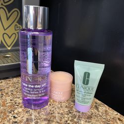 Clinique Skincare Trio Set makeup remover, soap, and moisture surge cream