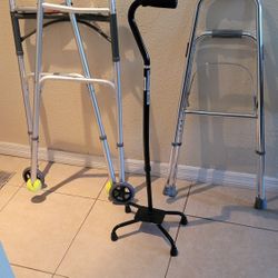 2 Walkers 1 Cane