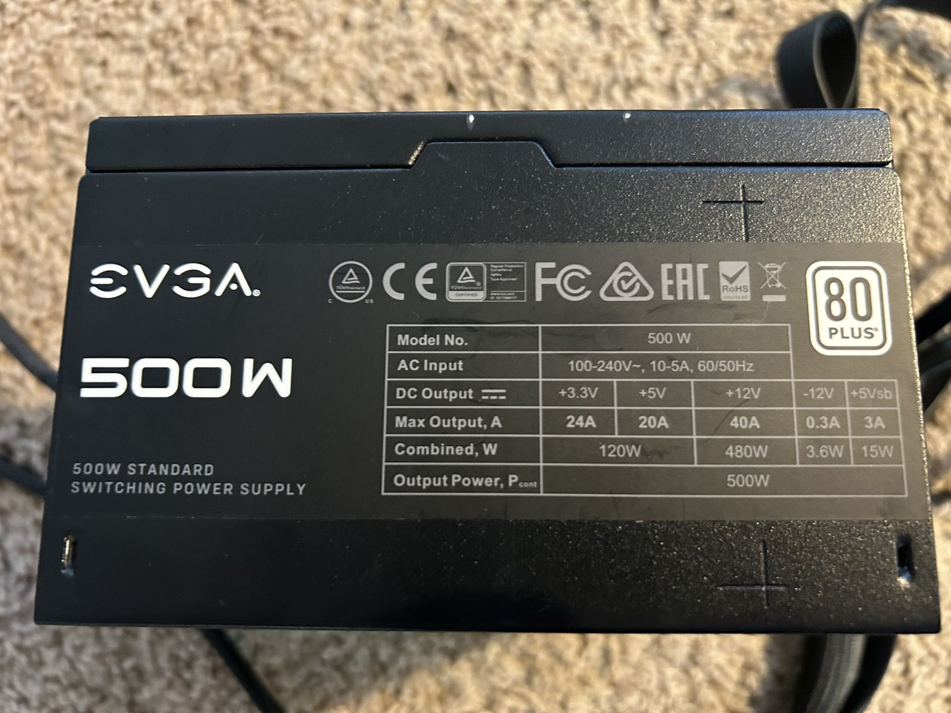 EVGA 500W PC Power Supply
