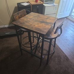 Small Brown Black Dining Table 