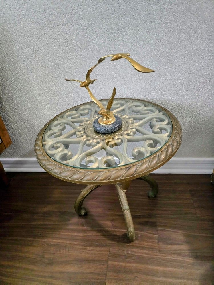 Vintage 1960s Furniture MCM Burwood Syroco Scroll Table