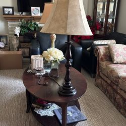 two table lamps with shades 
