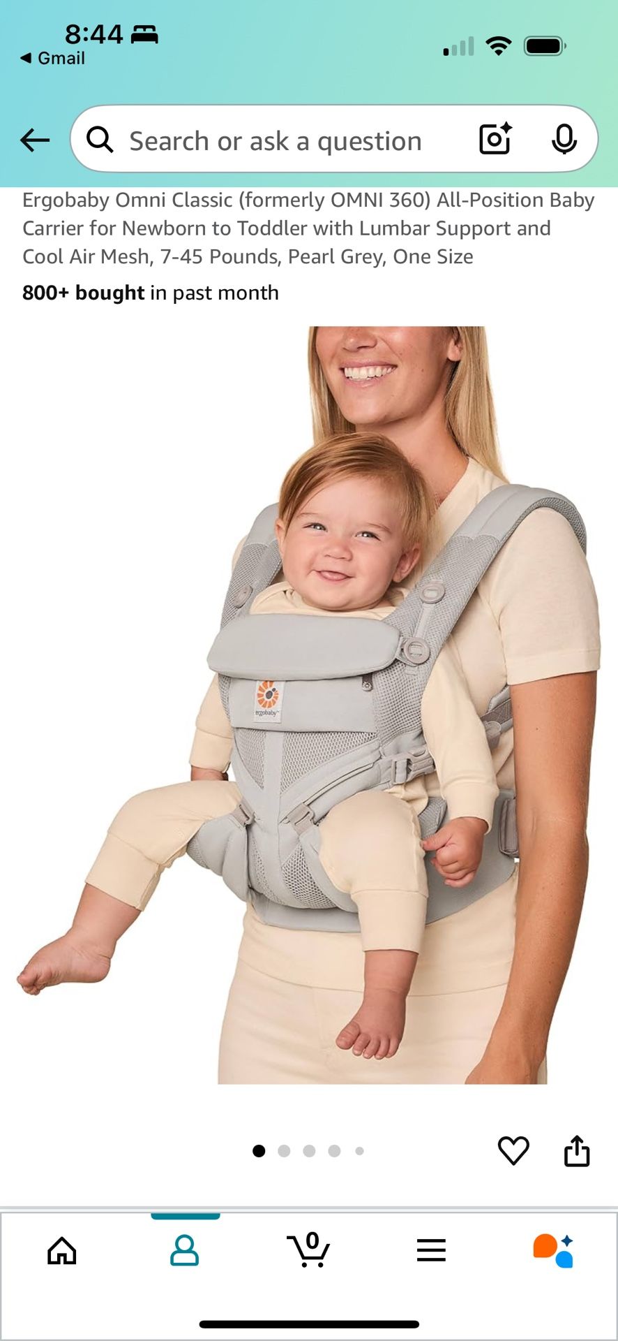 Ergo 360 Baby Carrier Pearl Grey