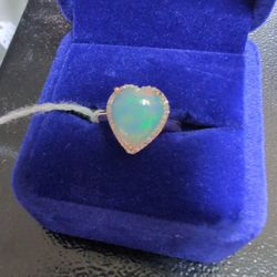 10 Karat Gold Multicolor Ethiopian Opal Ring