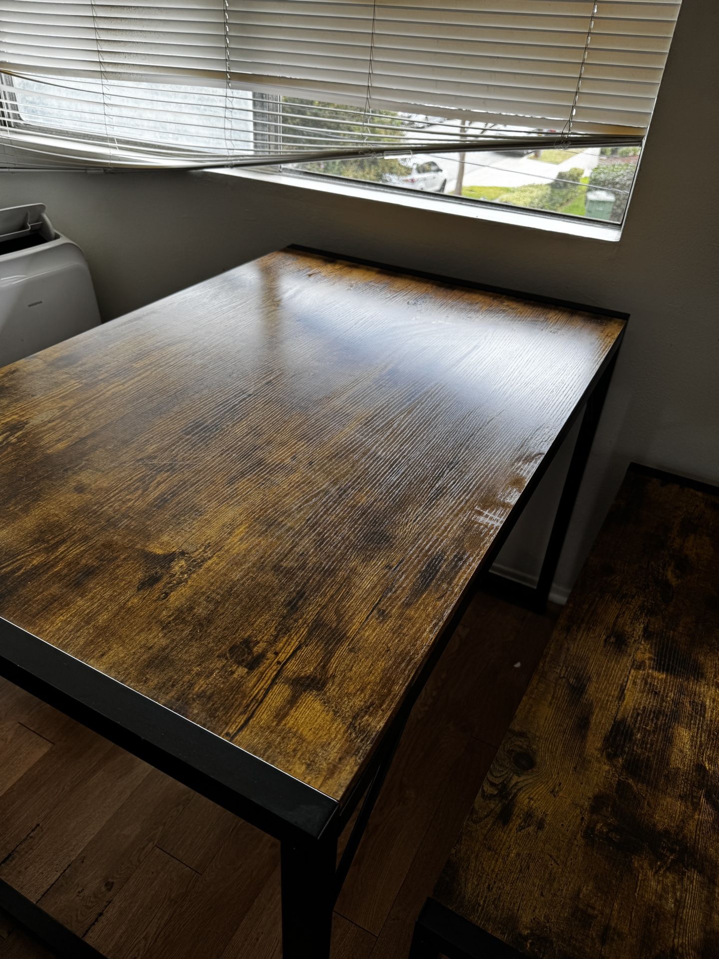 Rustic Dining Table with Benches