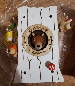 New Japan Animal Tree Bear Fox Rabbit Musical Melody Wind Up Music Box Totoro