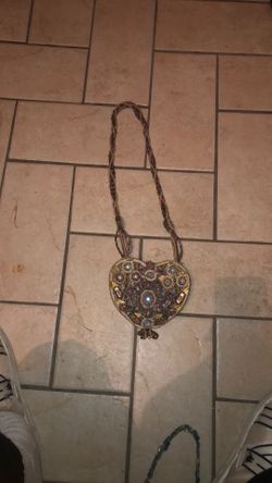 Mary Frances heart-shaped, hand-beaded crossbody bag