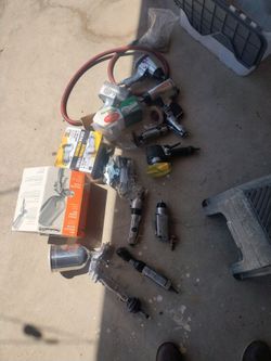 Pneumatic Air Tools Lot with Spray Gun