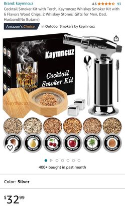 Cocktail Smoker Kit with Torch, Kaymncuz Whiskey Smoker Kit
