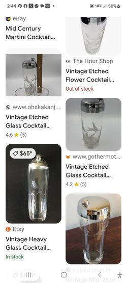 Vintange shaker and 2matching glasses