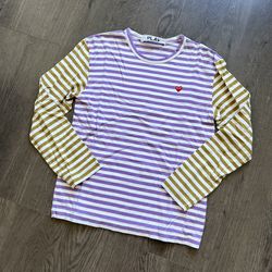 CDG Mini Heart striped long sleeve sz M