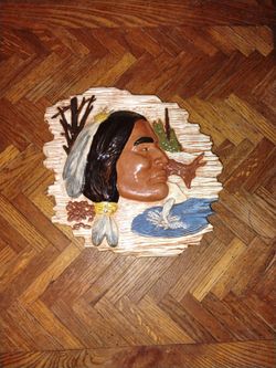 Hand Painted Ceramic Native American Sculpture 