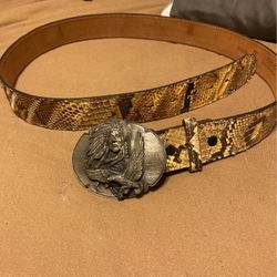 Genuine Leather Python Snakeskin Belt Size 38