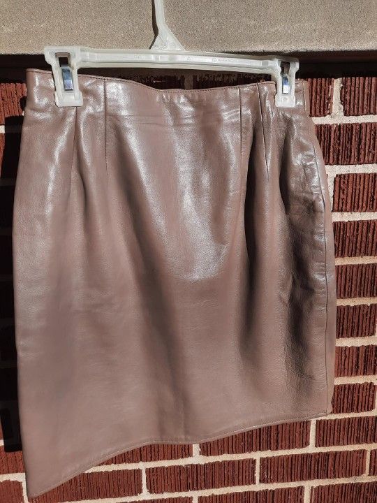 1980's Lambskin Beige Skirt Size 10