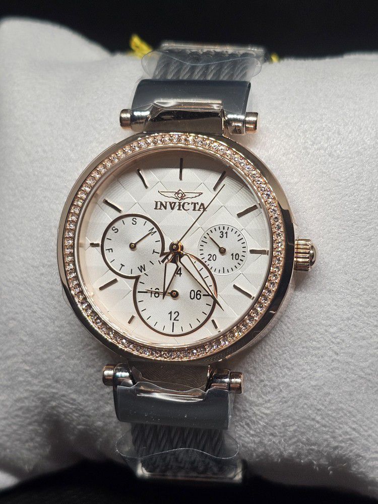 NEW AUTHENTIC Invicta Angel Women's Watch - 36mm, Rose Gold, Silver