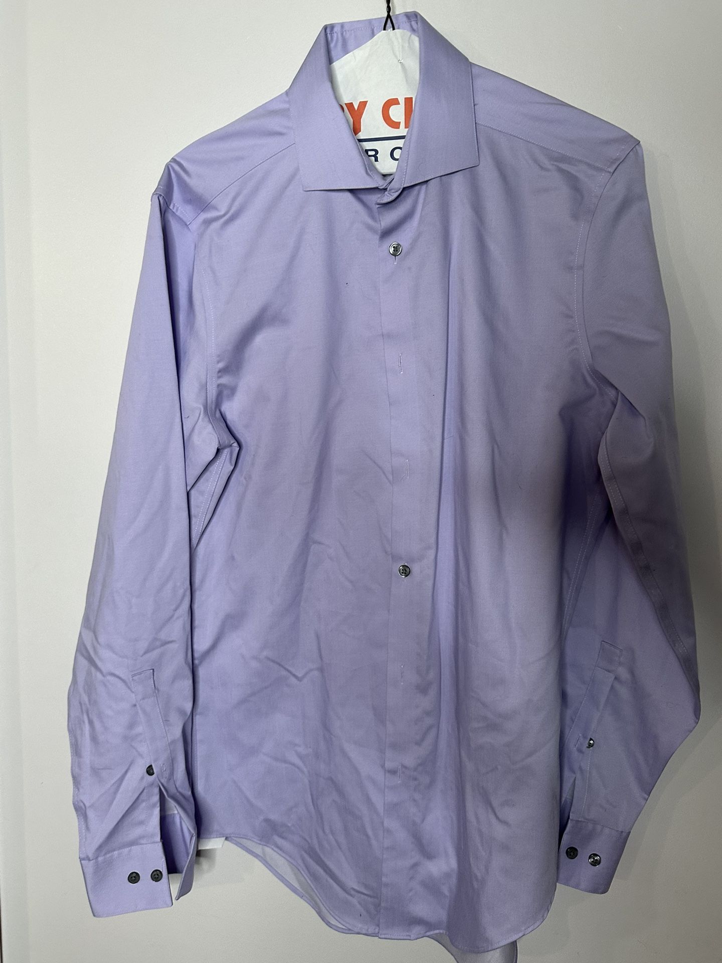 Calvin Klein Men Purple Dress Shirt 14.5 (32/33) Slim Fit (S)