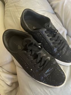 Black beaded tennis shoes women’s