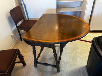 Antique Wood Drop-Leaf Gate-Leg Table