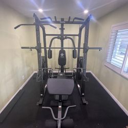 Vesta Fitness Smith Machine 1001 w/Bench Attachment | 230lb Bumpers Olympic Weights | 7ft Olympic Bar | Gym Equipment | FREE DELIVERY/INSTALL🚚 