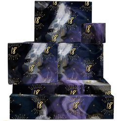 Y330 Central 23/18th Birthday/6 Sheets of Gift Wrap With Tag