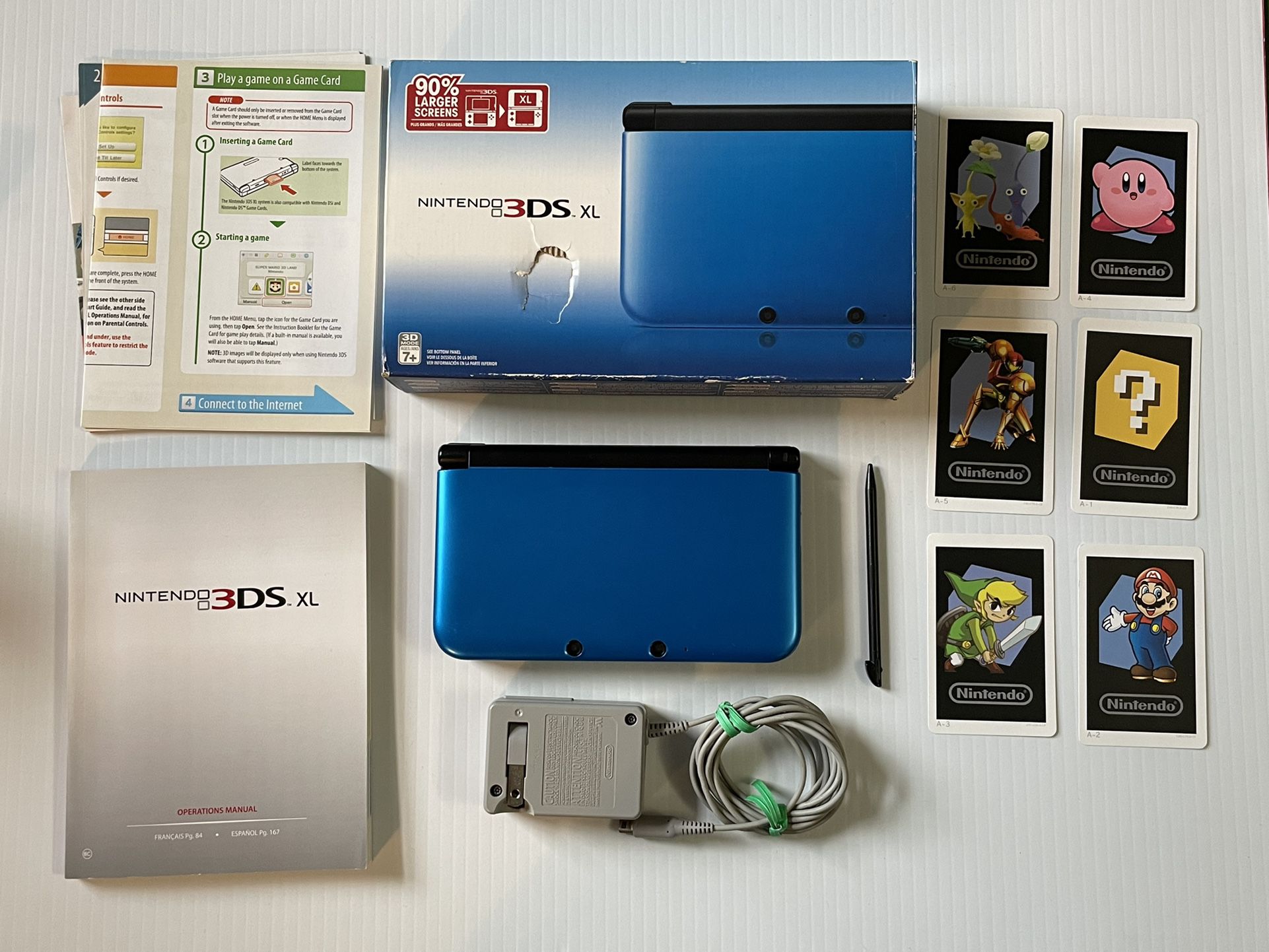 Nintendo 3DS XL Blue/Black CIB with AR Charger, Stylus + for Sale in Elizabeth, NJ - OfferUp