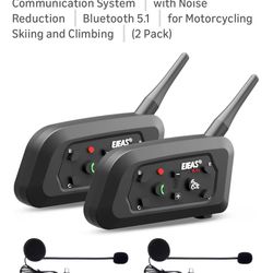 EJEAS V6 Motorcycle Bluetooth Headset, Bluetooth 5.1 2 Riders Motorcycle Intercom Helmet Communication System with Noise Reduction Bluetooth 5.1 for M