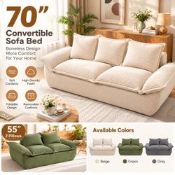 ποΈ 55β & 70β Convertible Corduroy Sofa Bed β Ultimate Comfort & Modern Style!