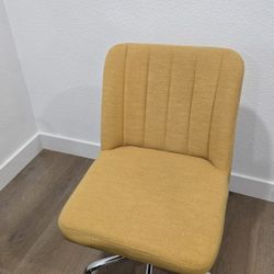 2 Chair, NEW! Stylish Gold/Ochre Swivel Office/Vanity Chair
