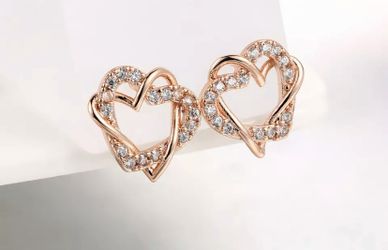 ✔️ New rose gold plated zirconia earrings