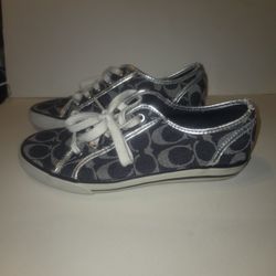 Coach Denim Womens Size 6.5 Denim  Signature C Monogram Canvas Sneakers 6.5B