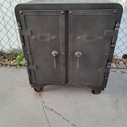 20th  century grey iron vault side table