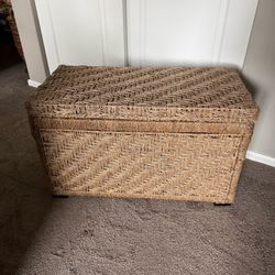 World Market Woven Storage Trunk (furniture, home decor)
