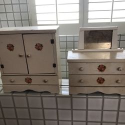 2 Vintage Doll Wardrobes
