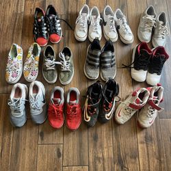 Nike, Adidas And Vans Youth Size Shoes Used 