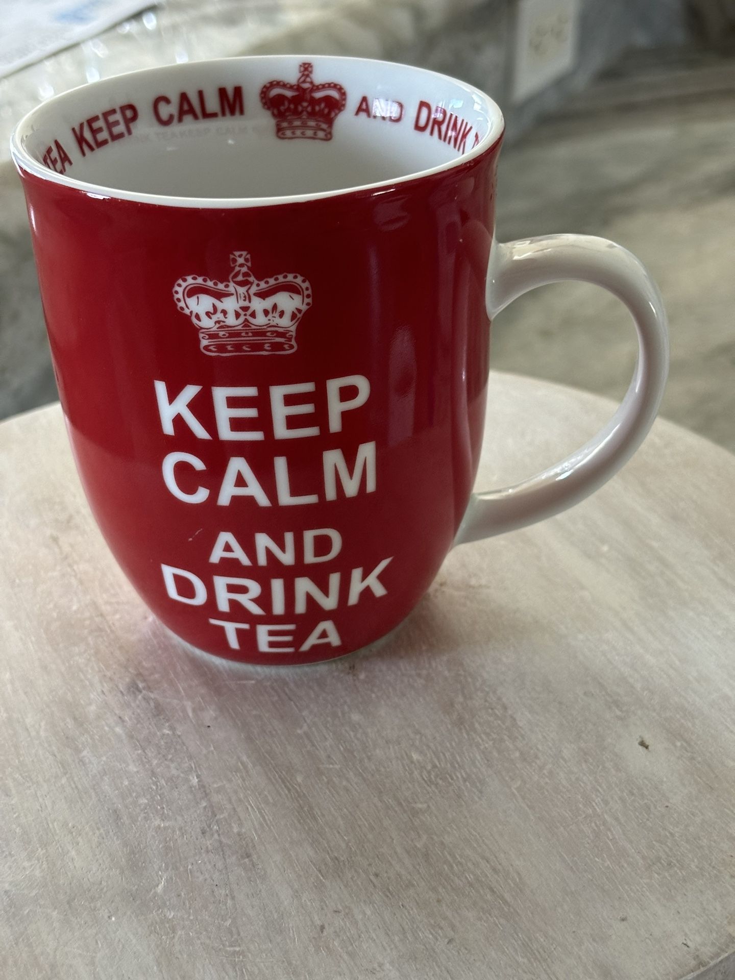 Keep Calm And Drink Tea Crown Red Tea Mug By Creative Tops