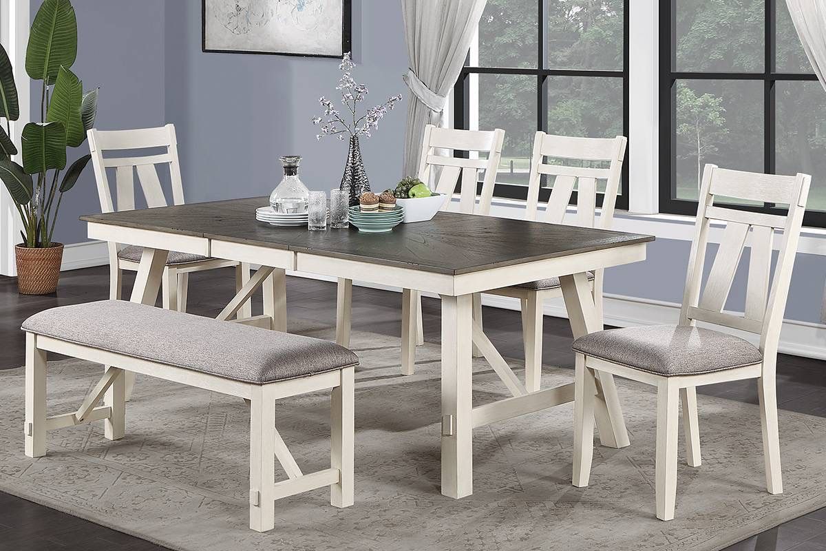 White And Gray Dining Table Set