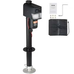  Electric Tongue Jack, 3500lbs Capacity, 9.84"-33.85" Electric Trailer Jack with Waterproof Cover for RV, Horse, Utility Trailers 417^