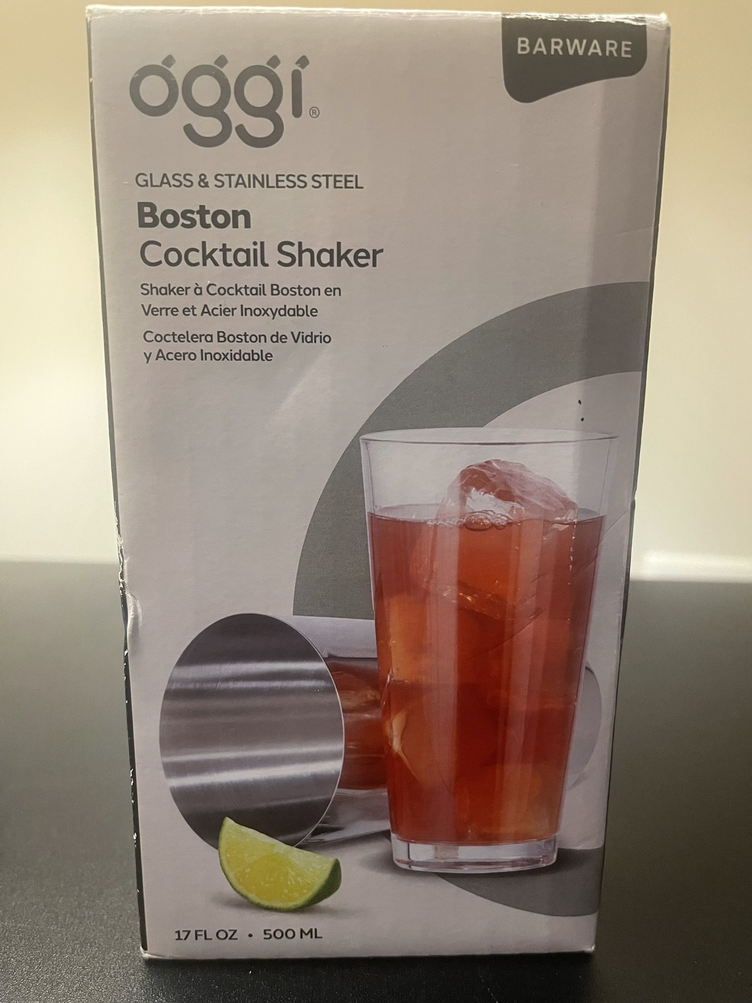 2 Pc BOSTON SHAKER SET Glass & STAINLESS Steel Basic Bar Cocktail Mixing Kit