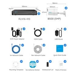 16 Ch - 8 Camera Kit Bullet 5mp