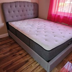 Queen Bed Frame With Beauty rest Mattress