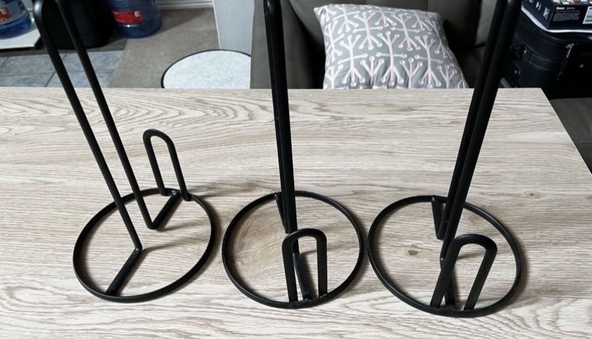 3 Black Metal Paper Towel Holders for $15