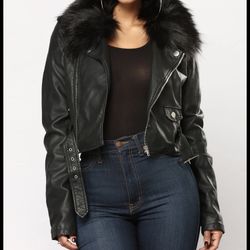 Fashion Nova Faux Leather Jacket 