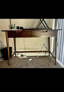 Dark Wooden 2 Drawer Desk