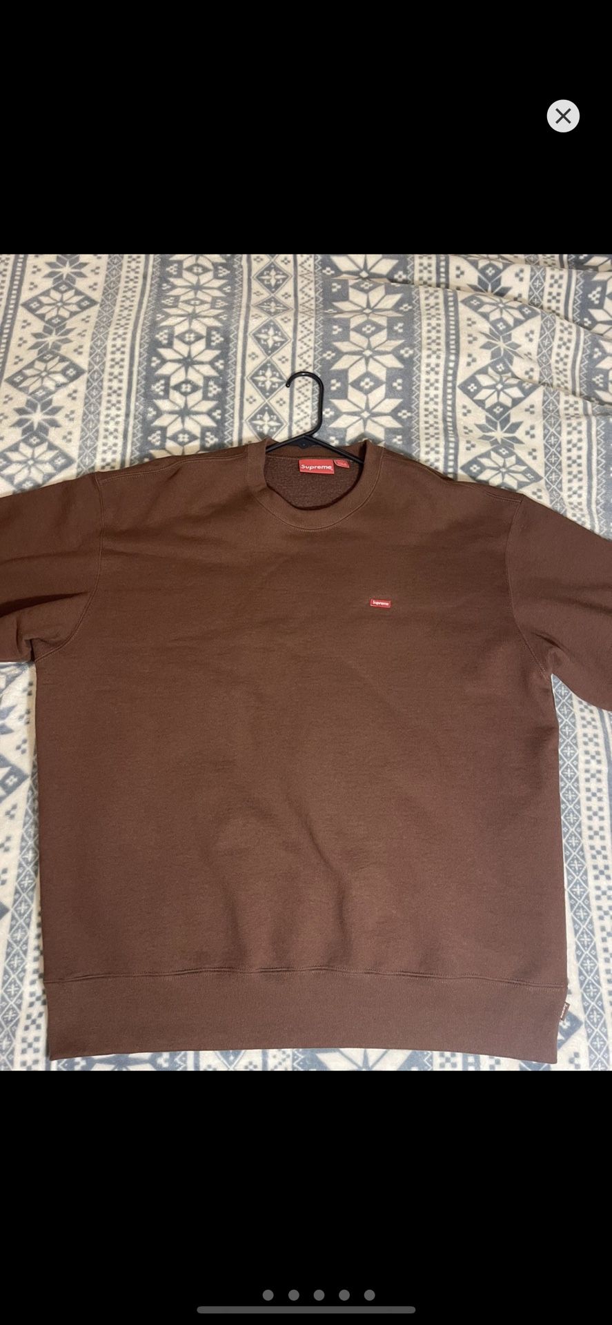 Supreme Small Bogo Crewneck in Brown