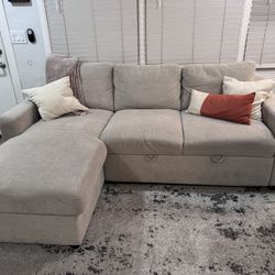 Couch with pull out and storage 